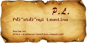 Pöstényi Leontina névjegykártya